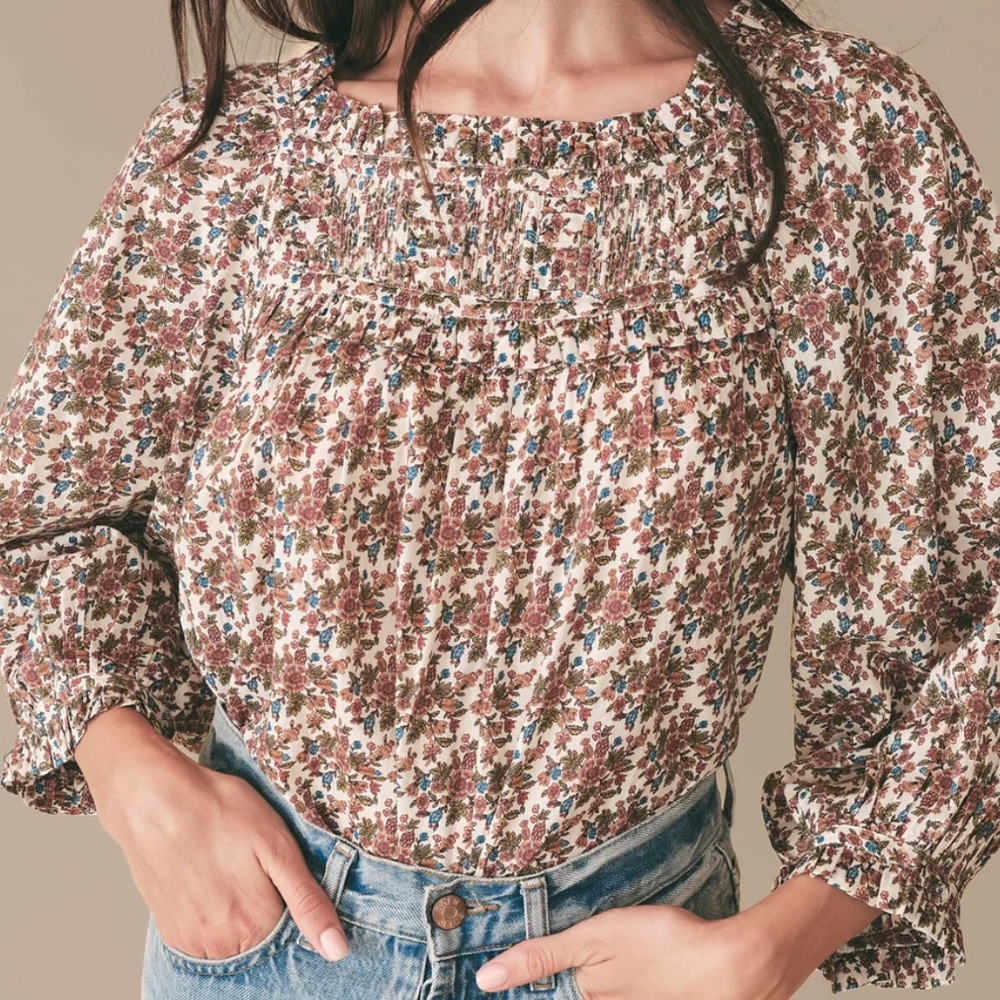 NWT Dôen Agotha Top in crème floral